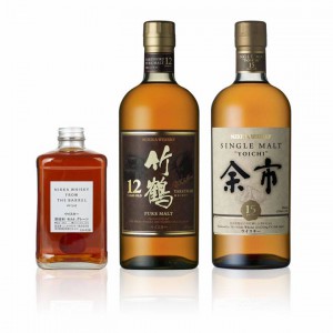 Verschiedene Sorten Nikka Whisky