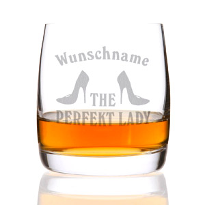 Bohemia Whiskyglas mit Gravur. Motiv: Perfekt Lady. zu finden bei Amazon