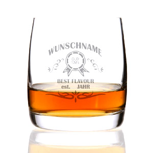 Bohemia Whiskyglas mit Gravur. Motiv: Straight Whiskey Trinker zu finden bei Amazon